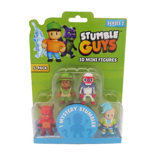 Famosa Stumble Guys 5 pack  wave 2 Red Demon, Private Davis, Super Bones, Velocit & Mistery Stumbler