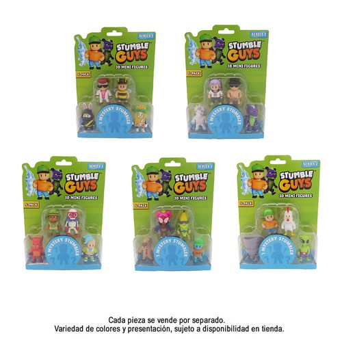 Famosa Stumble Guys 5 pack  wave 2 Red Demon, Private Davis, Super Bones, Velocit & Mistery Stumbler