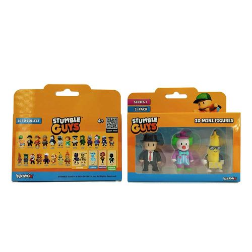 Famosa Stumble Guys 3 pack wave 3 Mr. Business, Clown Bozo &  Unpeeled