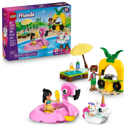 LEGO Friends Fiesta en la Alberca con Flamingo y Unicornio 42658