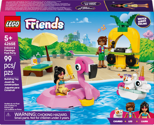 LEGO Friends Fiesta en la Alberca con Flamingo y Unicornio 42658