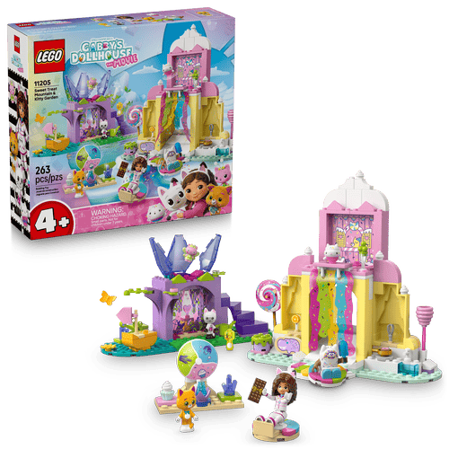 LEGO Gabby's Dollhouse Montaña de Dulces y Jardín de Gatitos 11205