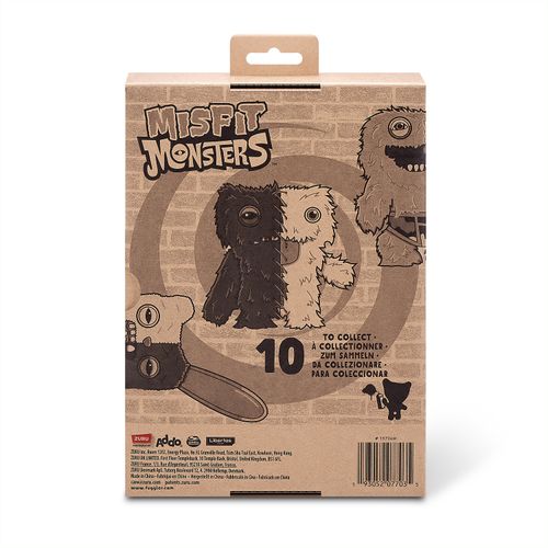Fuggler Misfit Monsters 9 pulgadas con ojos abiertos y Oogah Boogah - Negro y blanco 15726