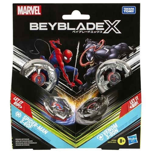 Hasbro Beyblade X Marvel Pack Múltiple Spider-Man 3-60F vs. Venom 3-80N G0288