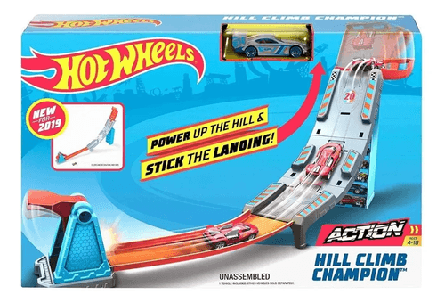 Hot Wheels Pista de Campeón De Las Alturas con Lanzador y Auto de Carreras