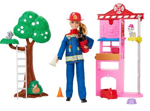 Barbie Profesiones Bombera con Set y Accesorios