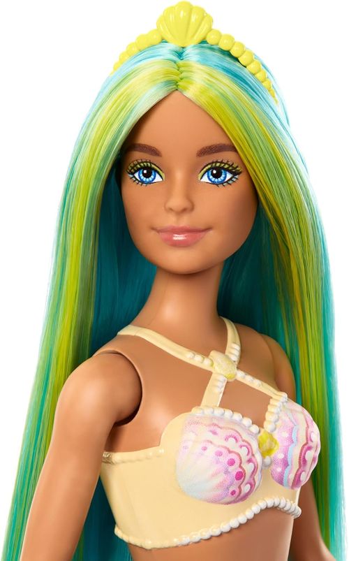 Barbie Sirena Cabello Verde y Azul