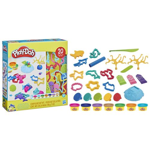 Play-Doh Set de Juegos Animales de Mar con 20 Accesorios y 7 Latas