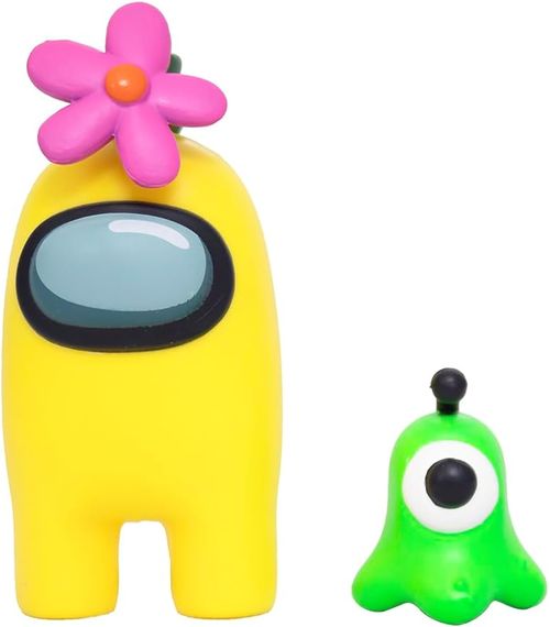 Among Us Set Figura Amarillo 2.5" con Accesorios