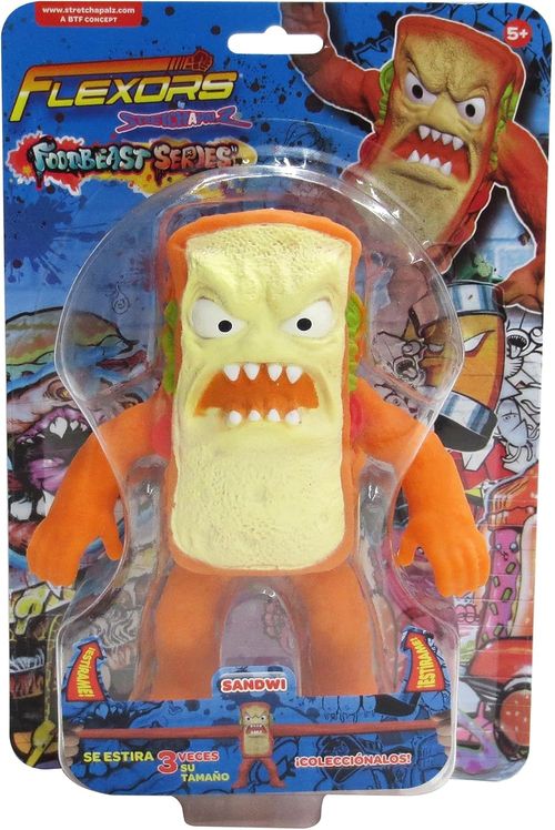 Flexors Food Beasts Sandwich Muñeco Elástico 6"