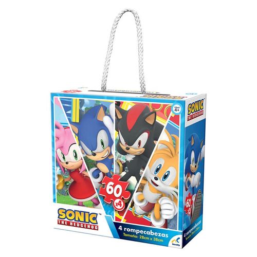 Rompecabezas 4 en 1 Sonic The Hedeghog 60 Piezas