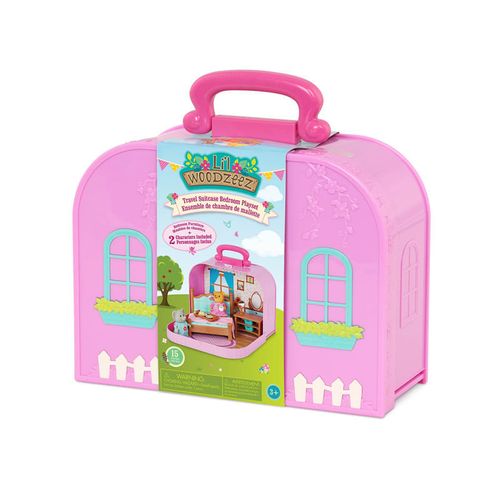 Li’l Woodzeez Set Dormitorio con 2 animalitos y Maleta WZ6812Z