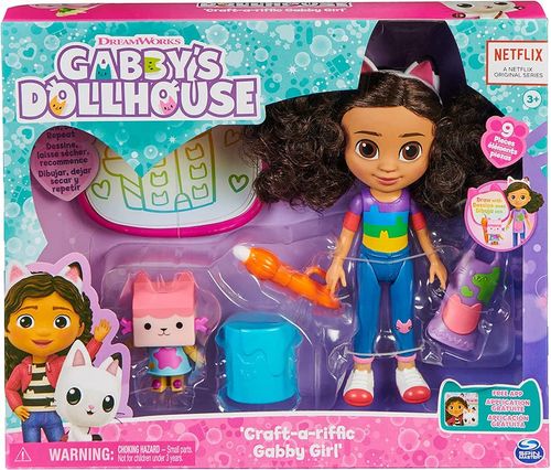 Gabby's  Doll House Muñeca con Cabello, Accesorios y Mascota