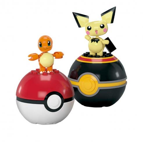 Pokémon 2 Pack Pokébolas Incluye Charmander y Pichu Mega Bloks