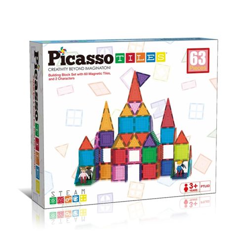 Bloques Magnéticos Picasso Tiles 63 Piezas Tipo Brick
