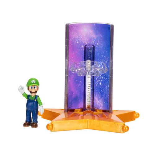 The Super Mario Galaxy Movie – Figura de 1.5” con accesorio lanzador de estrellas – Luigi