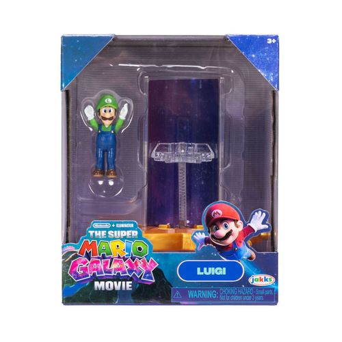 The Super Mario Galaxy Movie – Figura de 1.5” con accesorio lanzador de estrellas – Luigi