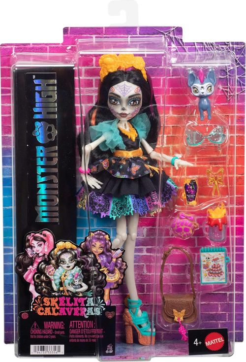 Monster High Muñeca Skelita para niñas HPD53